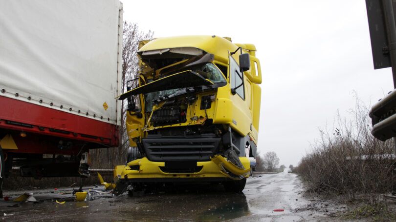 Crashed truck